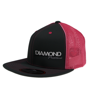 Standard Logo Diamond Trucker Hat - Size S/M - Color Grey/Pink (A260)